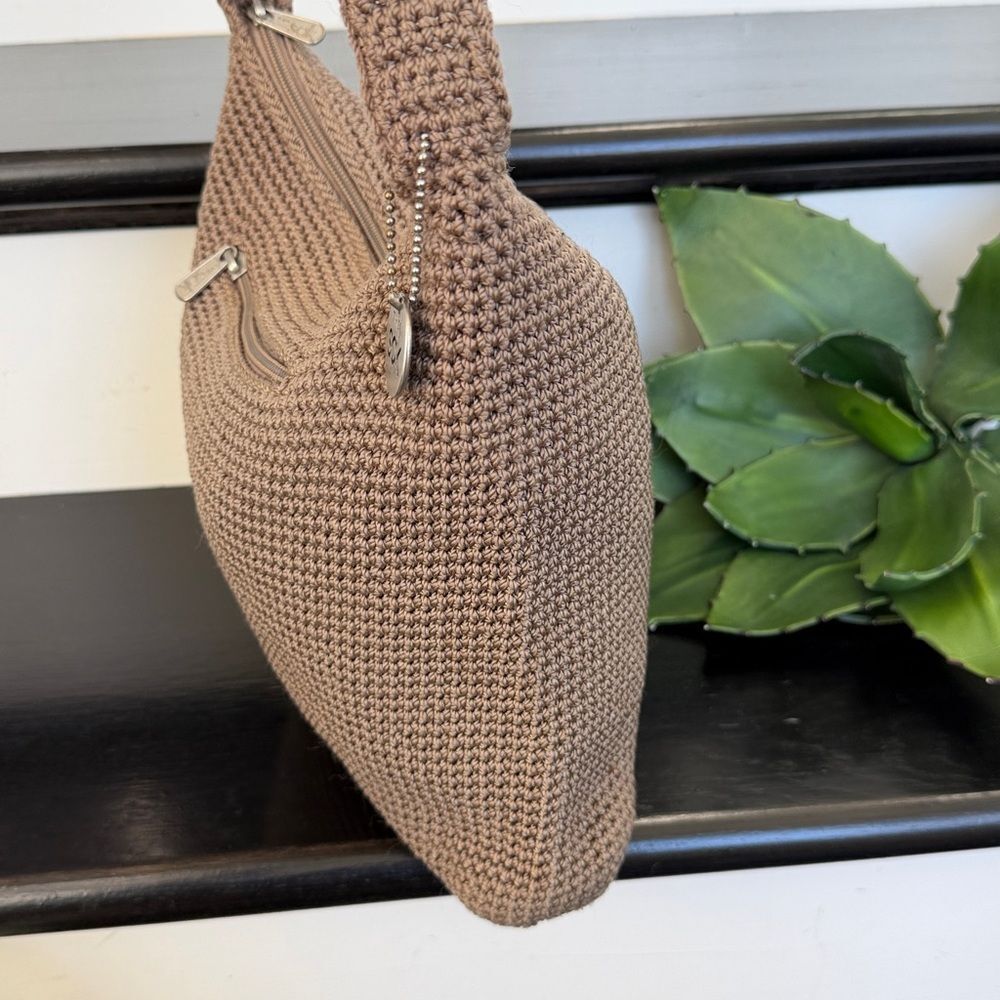 The Sak woven neutral shoulder purse clean non smoking tan boho relaxed vibe - Picture 5 of 10